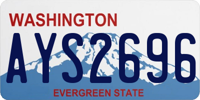 WA license plate AYS2696