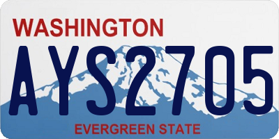 WA license plate AYS2705