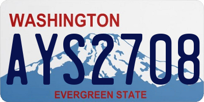 WA license plate AYS2708