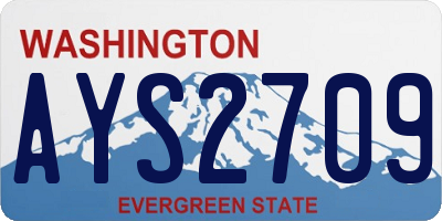 WA license plate AYS2709