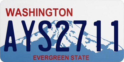 WA license plate AYS2711