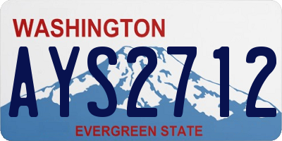 WA license plate AYS2712