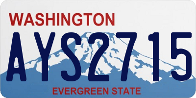 WA license plate AYS2715
