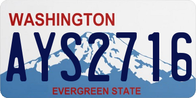 WA license plate AYS2716