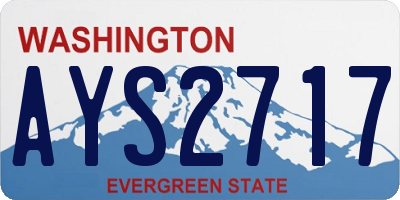 WA license plate AYS2717