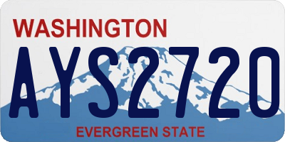 WA license plate AYS2720