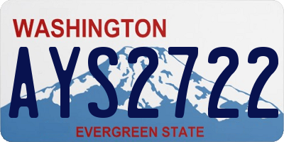 WA license plate AYS2722