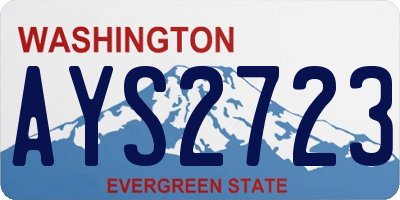 WA license plate AYS2723