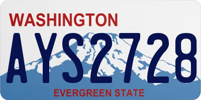 WA license plate AYS2728