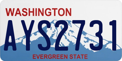 WA license plate AYS2731