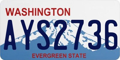 WA license plate AYS2736