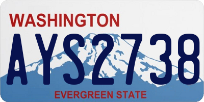 WA license plate AYS2738