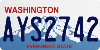 WA license plate AYS2742