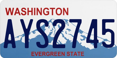 WA license plate AYS2745