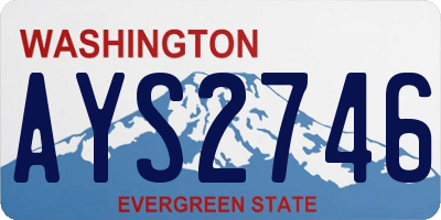 WA license plate AYS2746