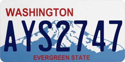 WA license plate AYS2747