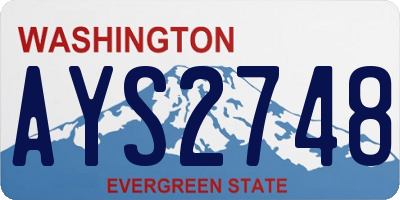 WA license plate AYS2748