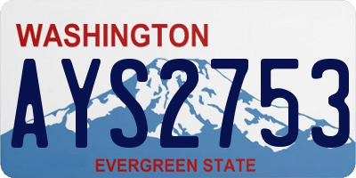 WA license plate AYS2753