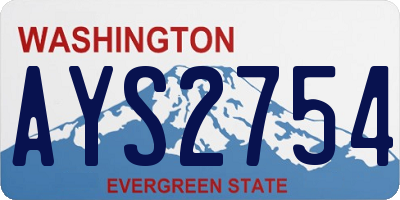 WA license plate AYS2754