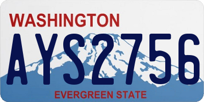 WA license plate AYS2756