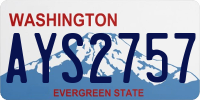 WA license plate AYS2757
