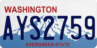 WA license plate AYS2759