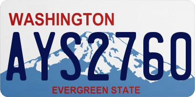WA license plate AYS2760