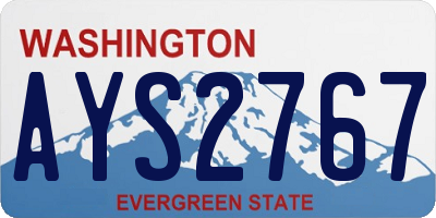 WA license plate AYS2767