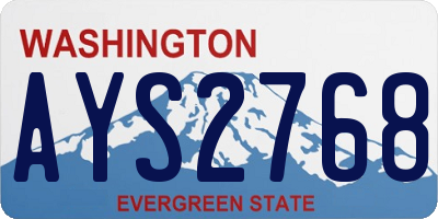 WA license plate AYS2768