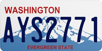 WA license plate AYS2771