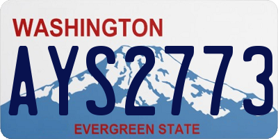 WA license plate AYS2773