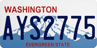WA license plate AYS2775