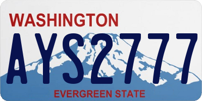 WA license plate AYS2777