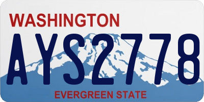 WA license plate AYS2778