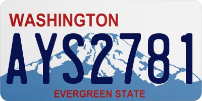 WA license plate AYS2781