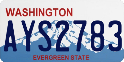 WA license plate AYS2783