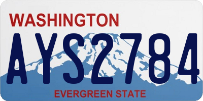 WA license plate AYS2784