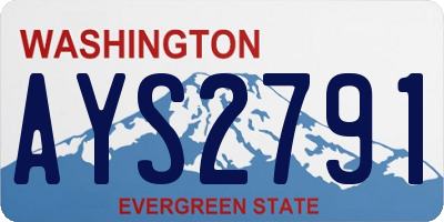 WA license plate AYS2791