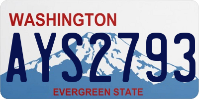 WA license plate AYS2793