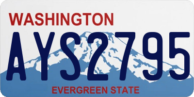 WA license plate AYS2795