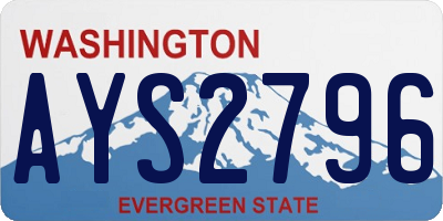 WA license plate AYS2796