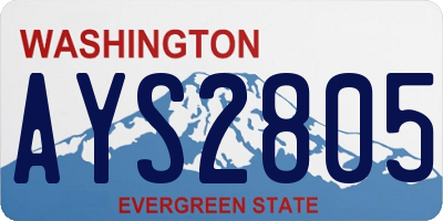 WA license plate AYS2805