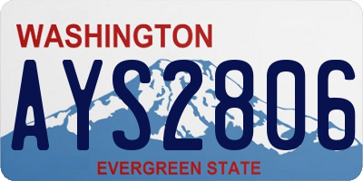 WA license plate AYS2806