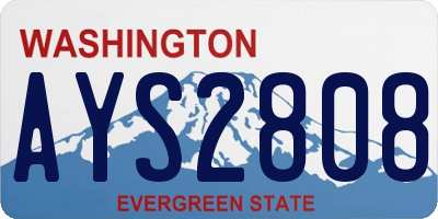 WA license plate AYS2808