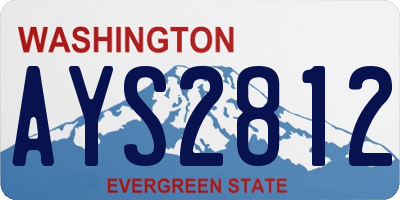 WA license plate AYS2812