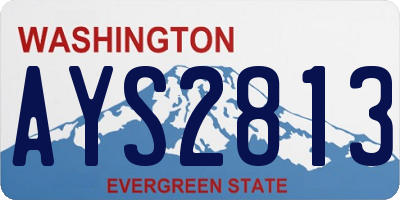 WA license plate AYS2813
