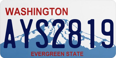 WA license plate AYS2819