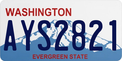 WA license plate AYS2821