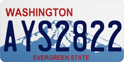 WA license plate AYS2822