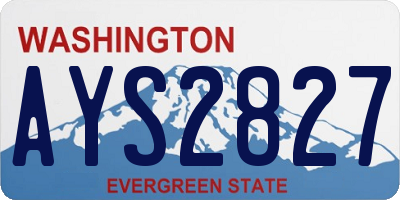 WA license plate AYS2827